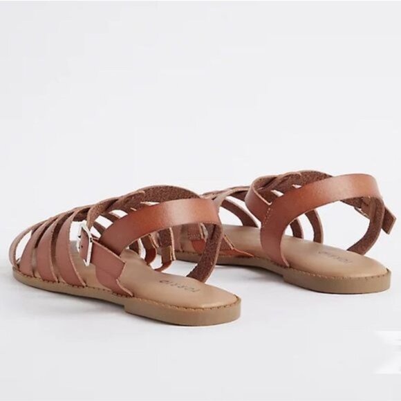 Torrid Faux Leather Fisherman Caged Sandal Size 8.5 WIDE (WW) Flats Boho NEW - Picture 7 of 7